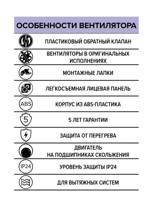 Вентилятор накладной WAVE D100 обр.клапан Black classic ERA